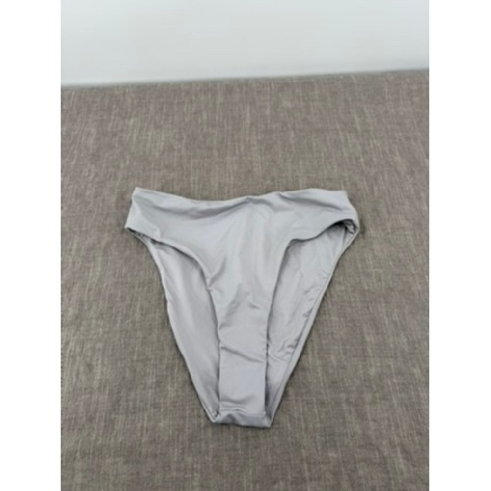 SKIMS Recycled Swim Mid Waist Bikini Bottom Chrome Grey Size S Small NWT
